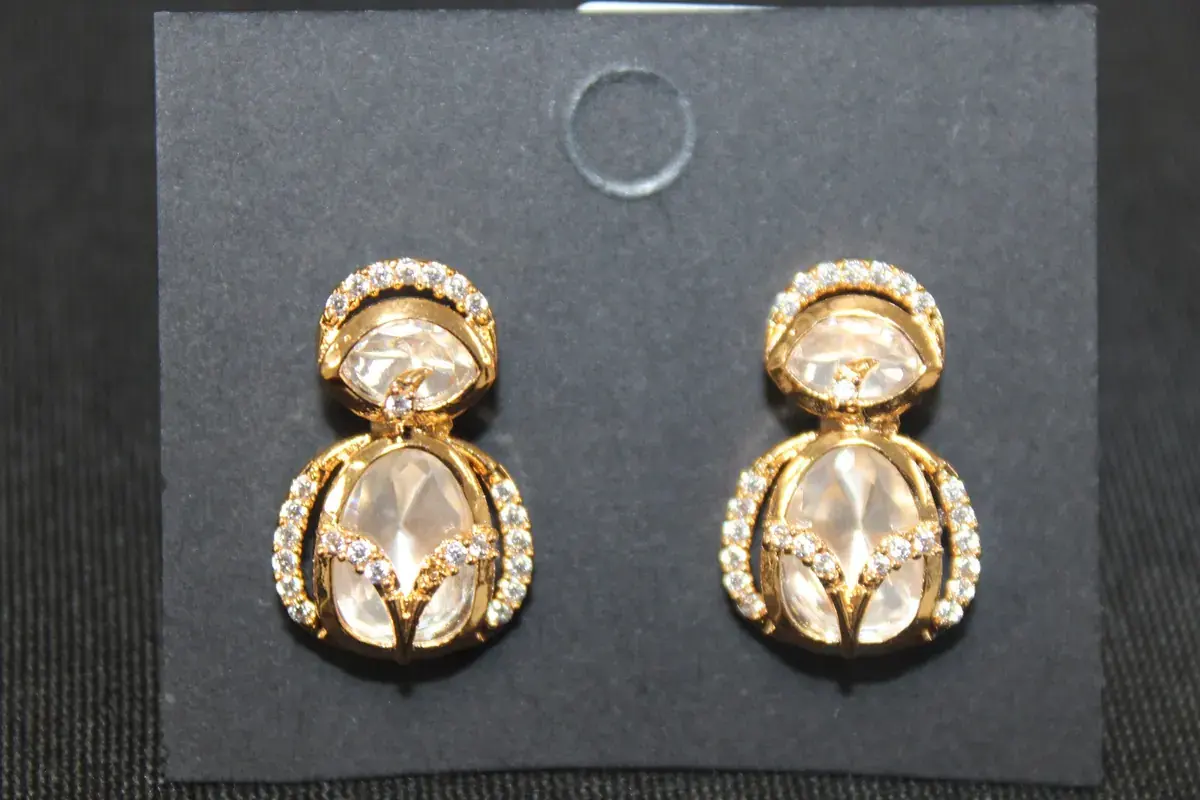 Kundan Double Drop Earrings