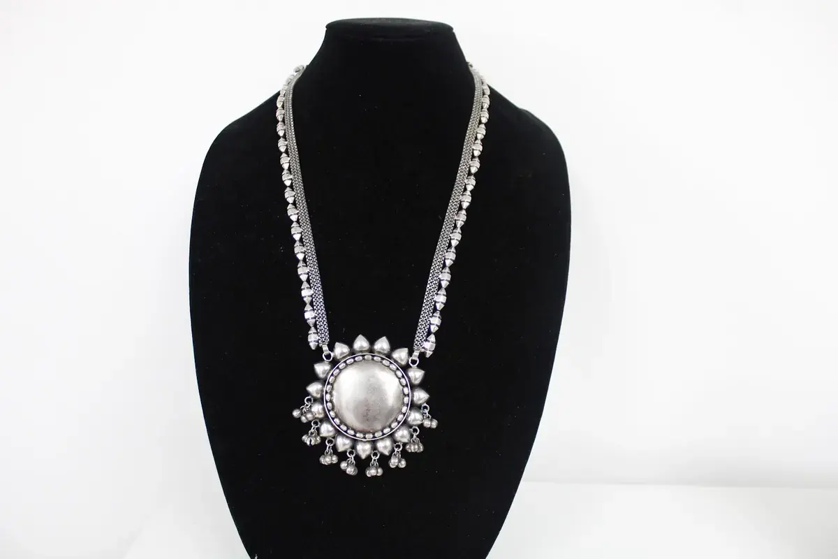 Dome Sunburst Long Necklace Set