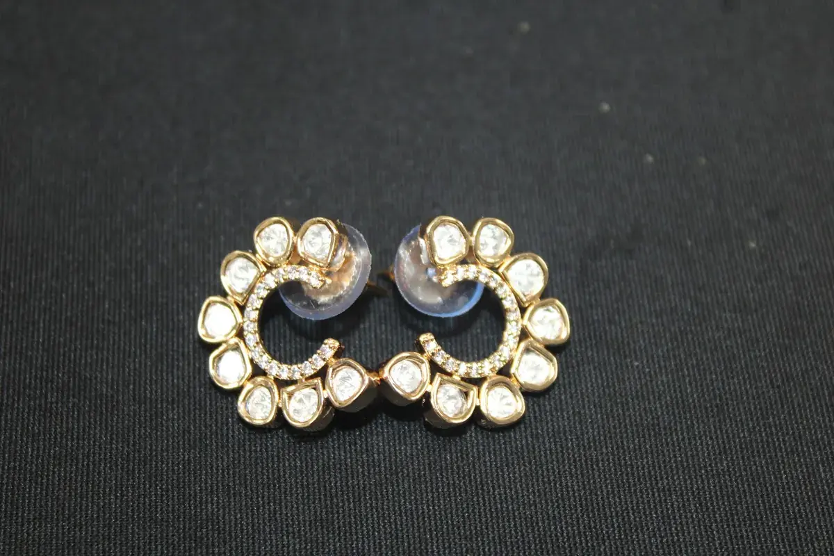Kundan Crescent Studs
