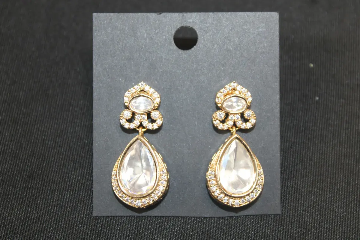 Kundan Pavé Teardrop Earrings