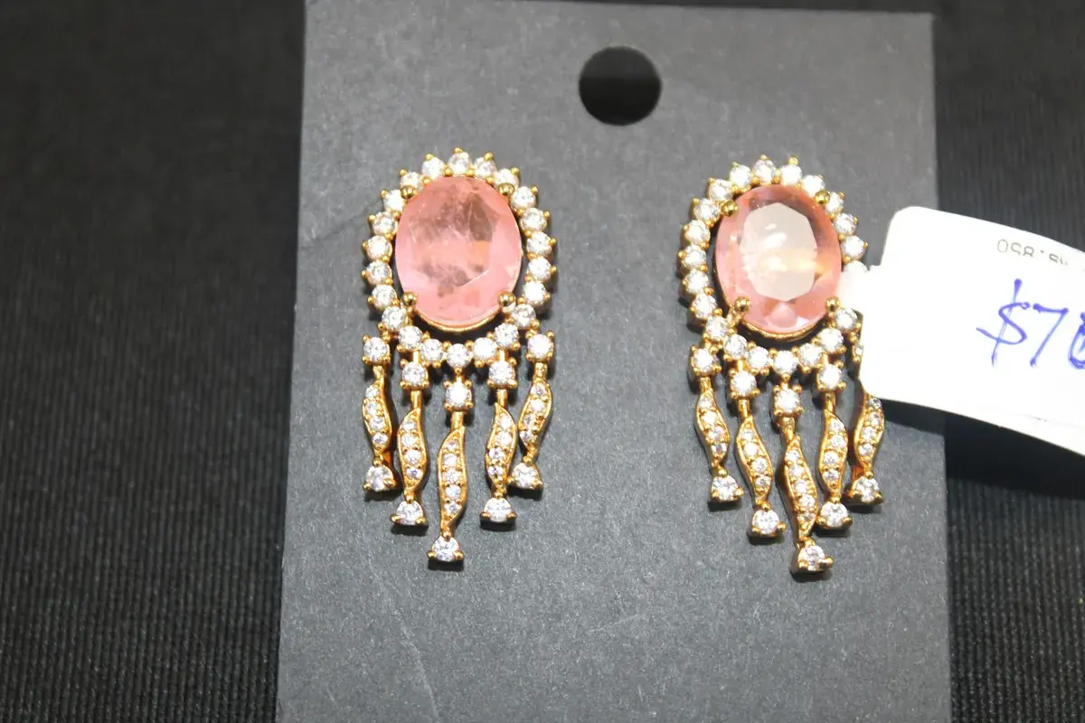 Blush Stone Fringe Earrings
