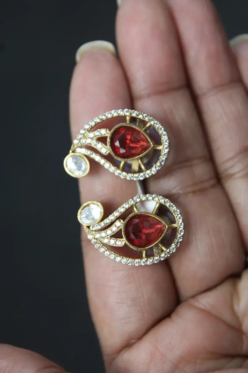 Red Paisley Studs
